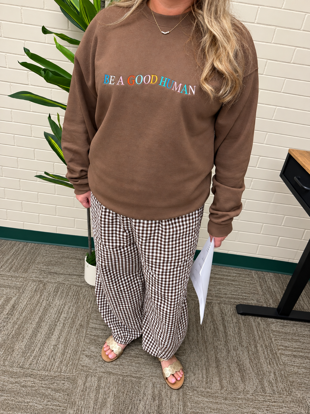 Be a Good Human - Embroidered Sweatshirt
