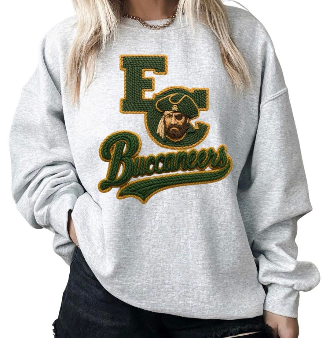 Faux Crocheted Sweatshirt - EC Buccaneers