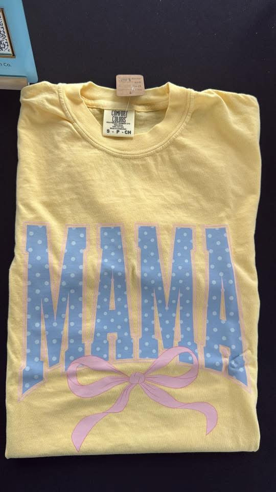 Mama Polka Dot Bow Tee