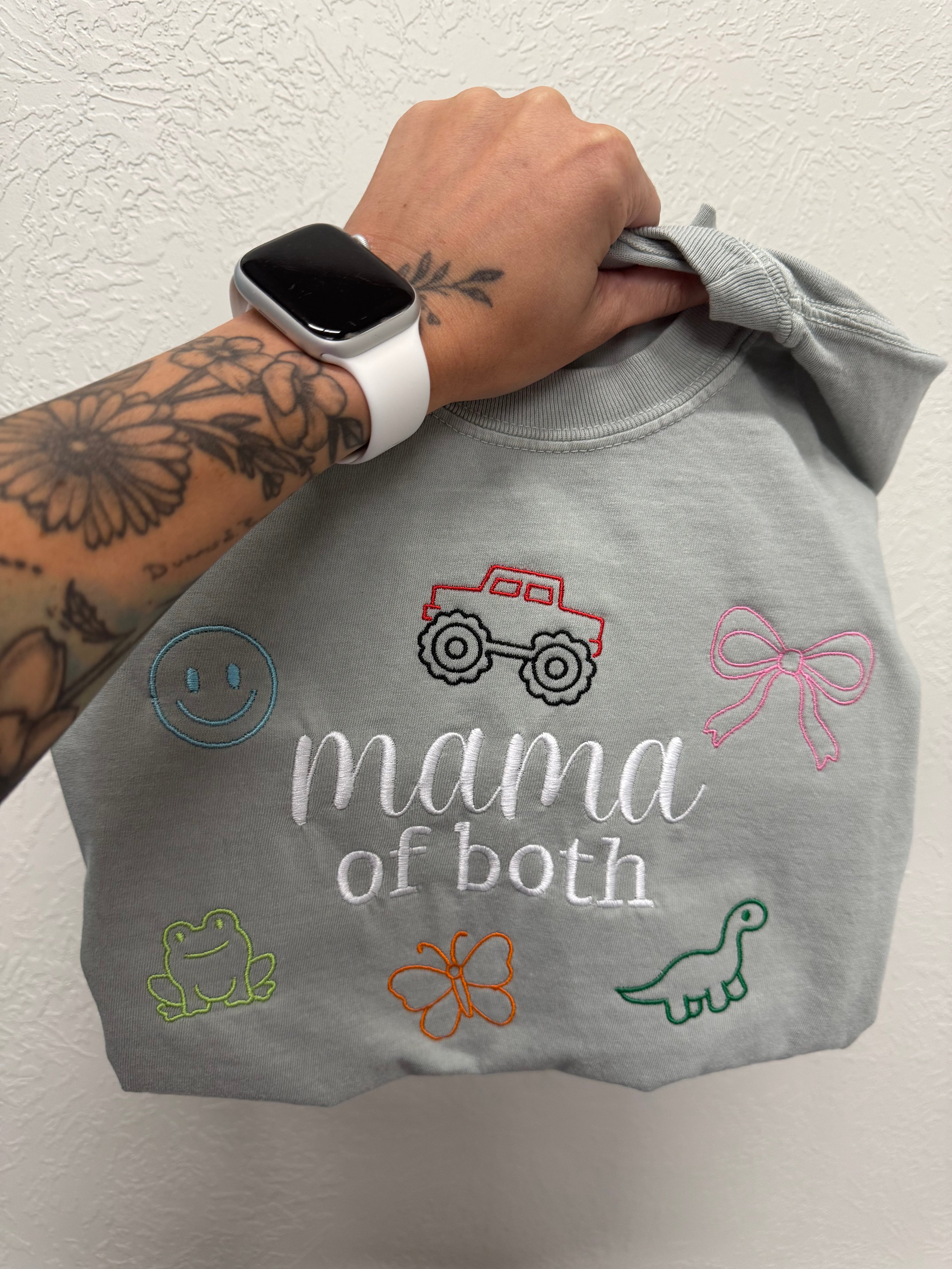 Mama of Both - Embroidered Tee